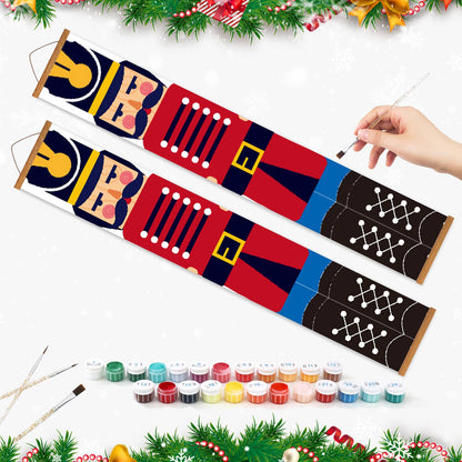 Red and Blue Nutcrackers (Paint by Numbers Door Banners)