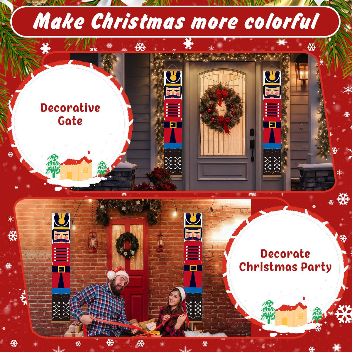 Red and Blue Nutcrackers (Paint by Numbers Door Banners)