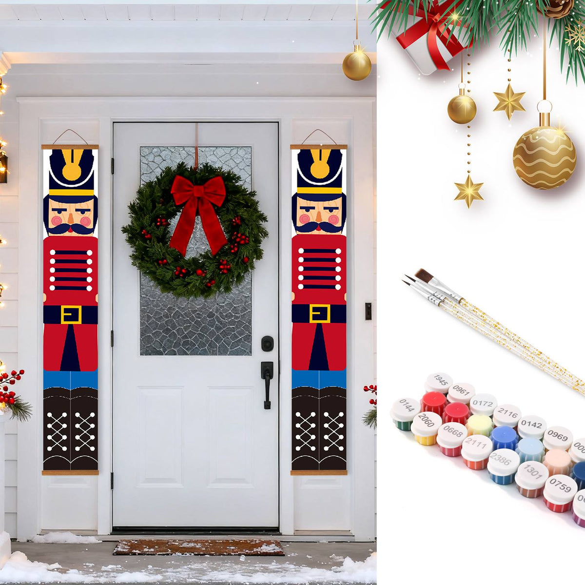Red and Blue Nutcrackers (Paint by Numbers Door Banners)