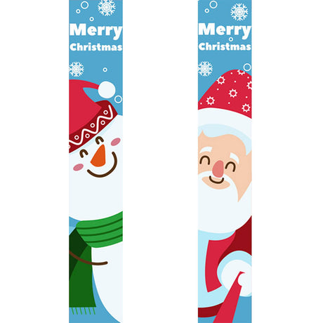 Blue Snowman and Santa (Paint by Numbers Door Banners)