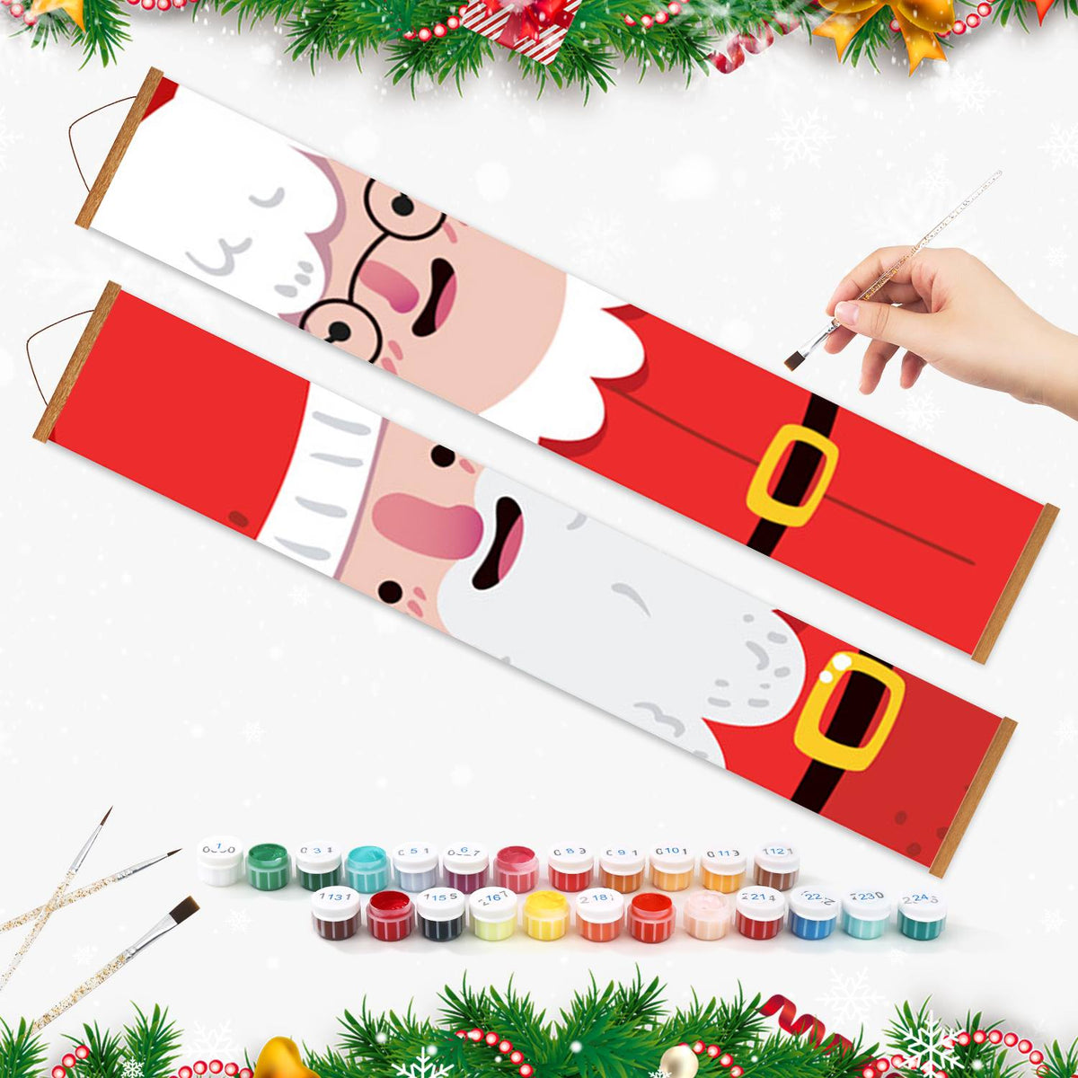 Cartoon Santa Pair (Paint by Numbers Door Banners)