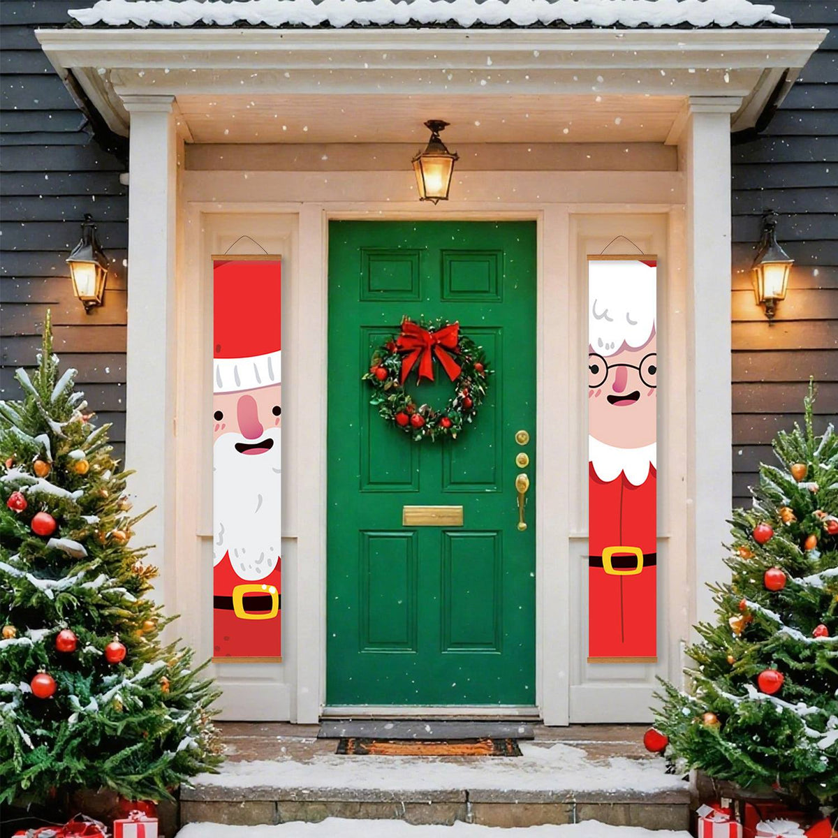 Cartoon Santa Pair (Paint by Numbers Door Banners)