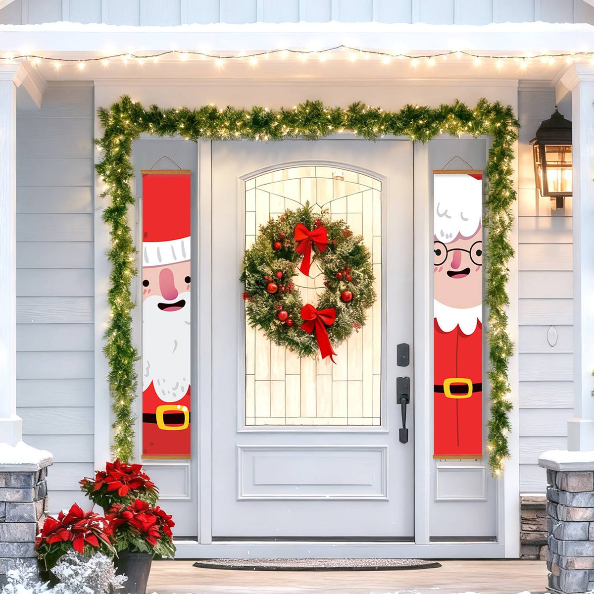 Cartoon Santa Pair (Paint by Numbers Door Banners)