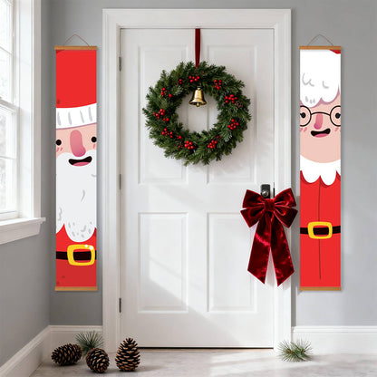Cartoon Santa Pair (Paint by Numbers Door Banners)