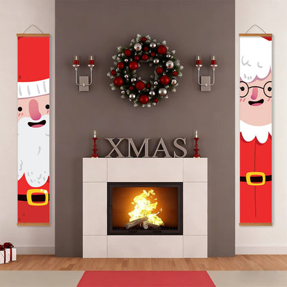 Cartoon Santa Pair (Paint by Numbers Door Banners)