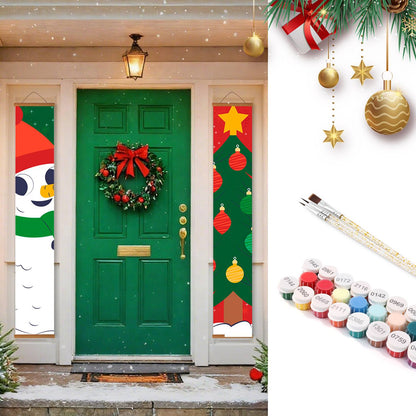 Snowman and Christmas Tree (Paint by Numbers Door Banners)