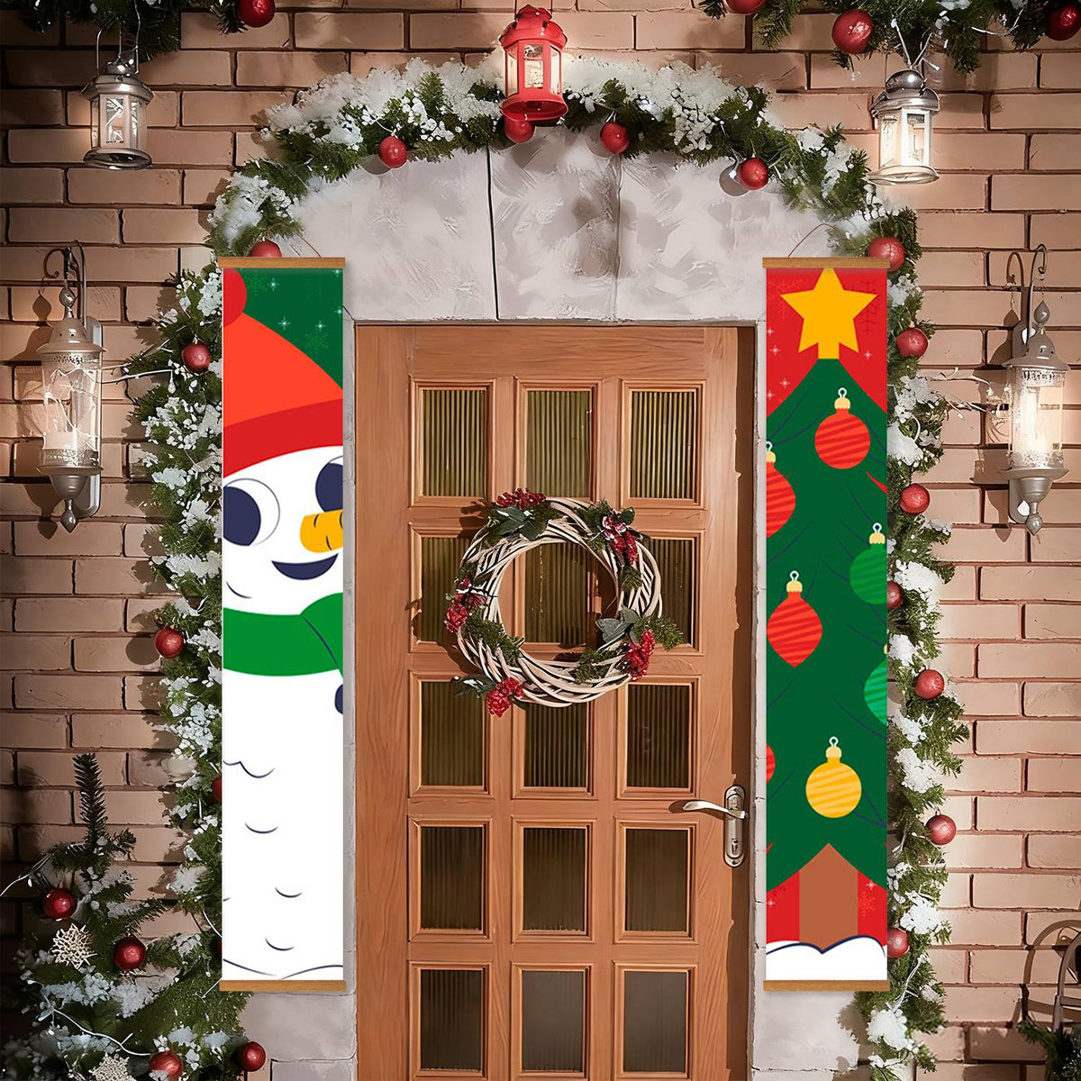 Snowman and Christmas Tree (Paint by Numbers Door Banners)