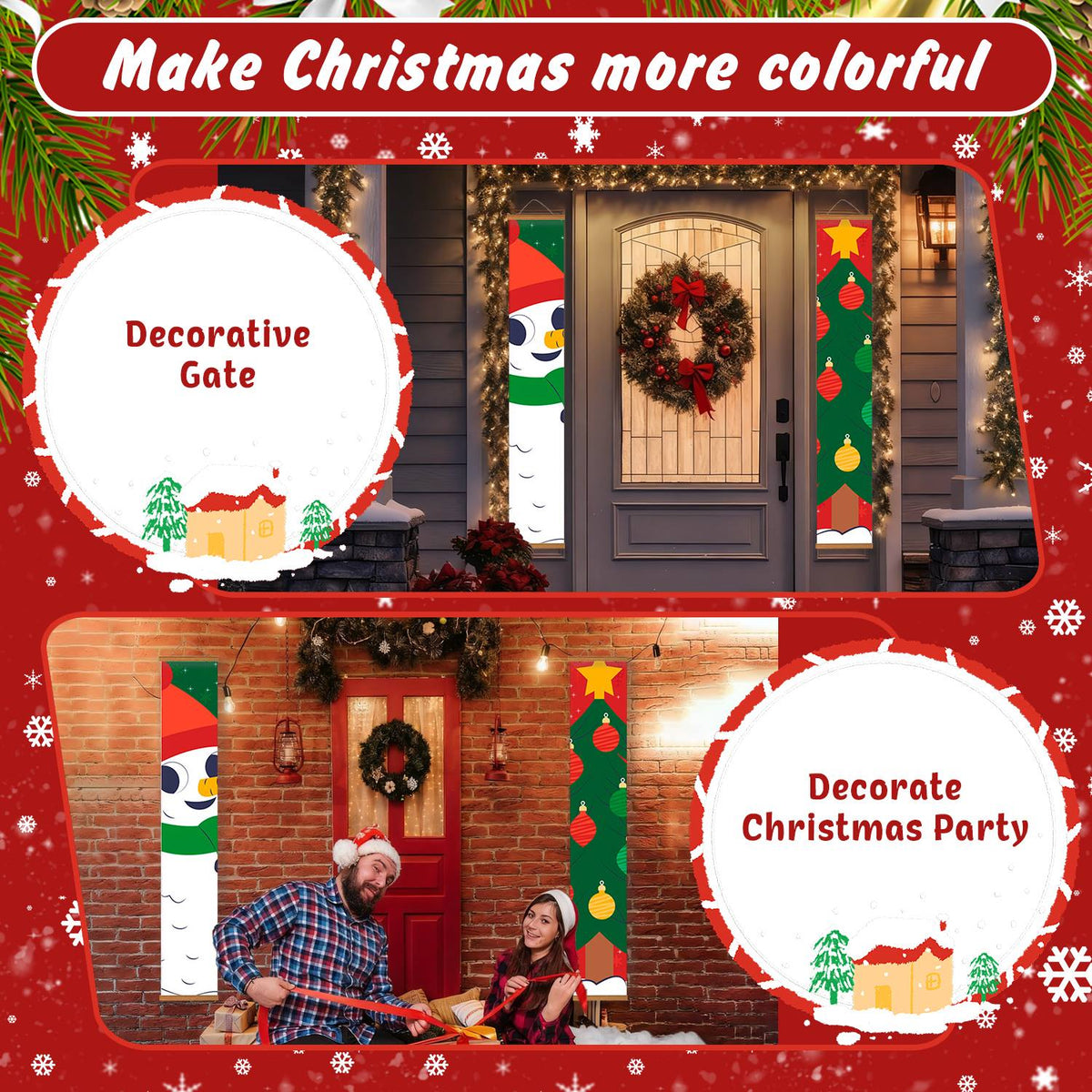 Snowman and Christmas Tree (Paint by Numbers Door Banners)
