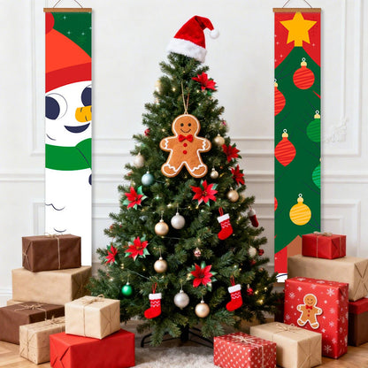Snowman and Christmas Tree (Paint by Numbers Door Banners)
