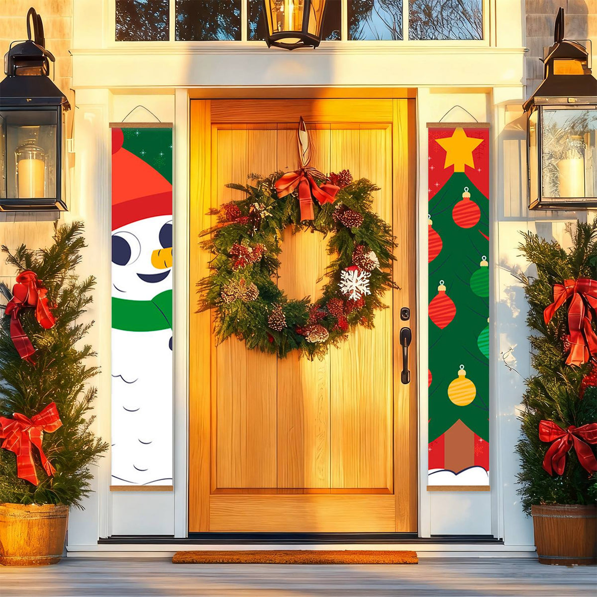 Snowman and Christmas Tree (Paint by Numbers Door Banners)