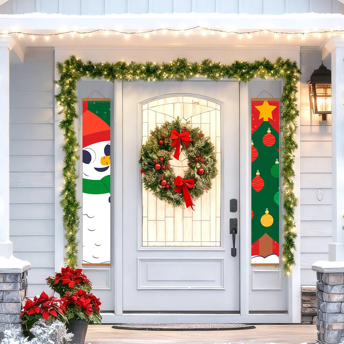 Snowman and Christmas Tree (Paint by Numbers Door Banners)