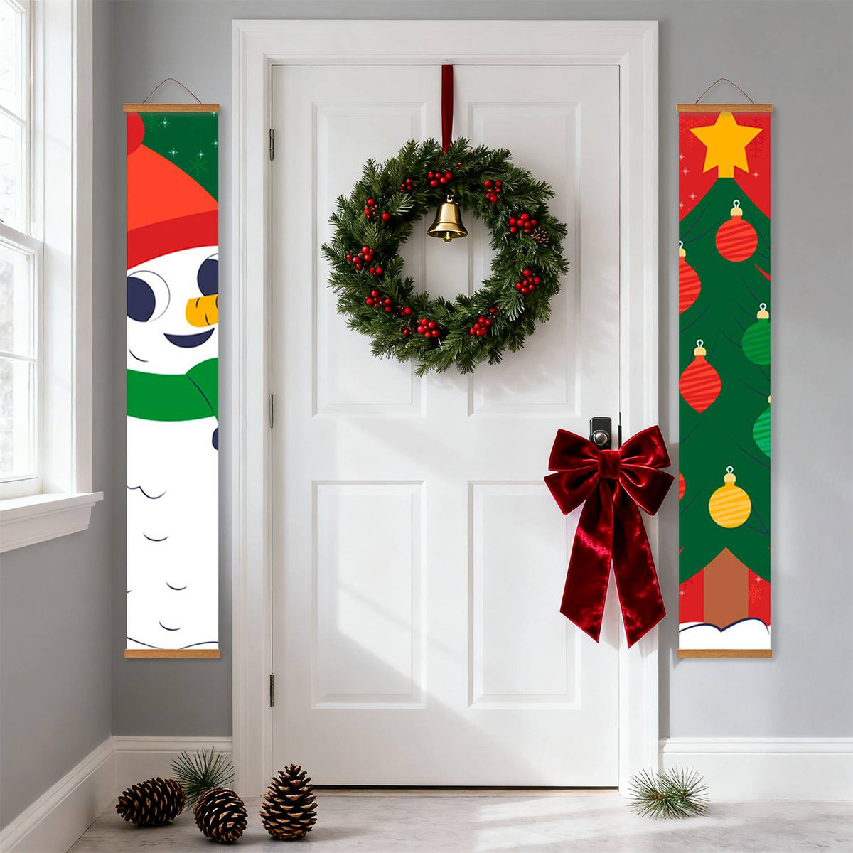 Snowman and Christmas Tree (Paint by Numbers Door Banners)