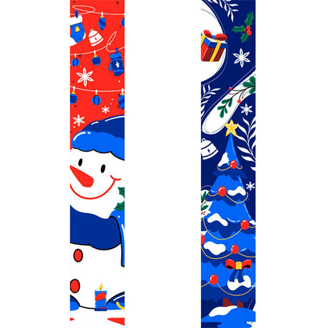 Blue Snowman and Gifts (Paint by Numbers Door Banners)