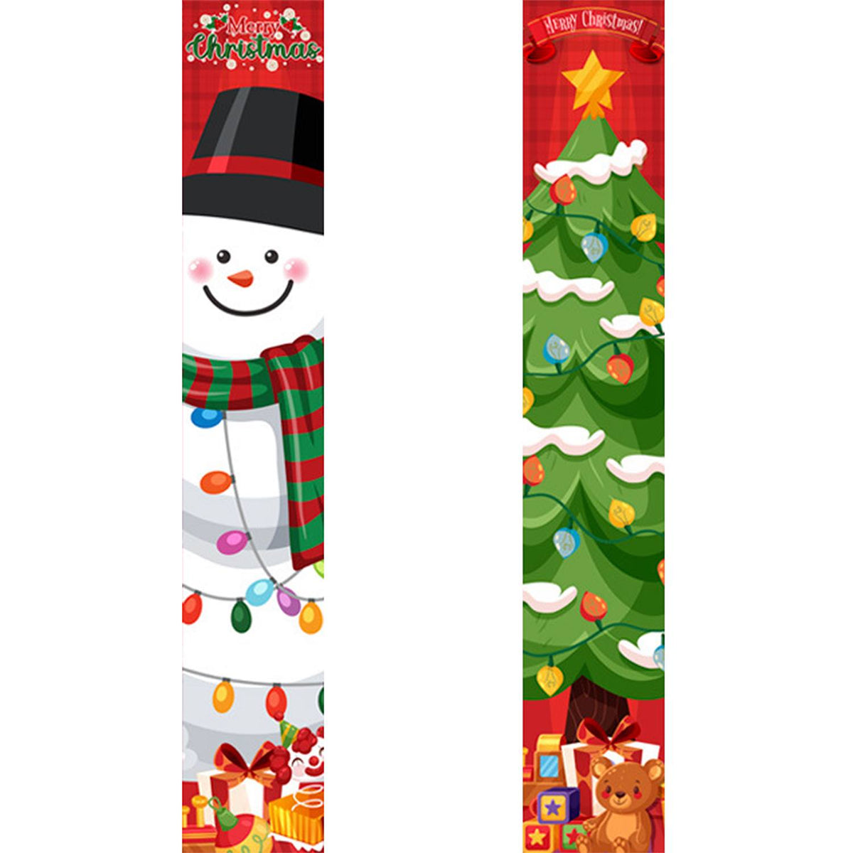 Snowman and Decorated Tree (Paint by Numbers Door Banners)