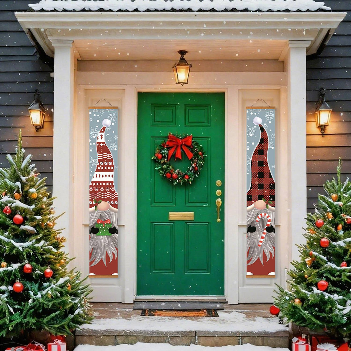 Plaid Christmas Gnomes (Paint by Numbers Door Banners)