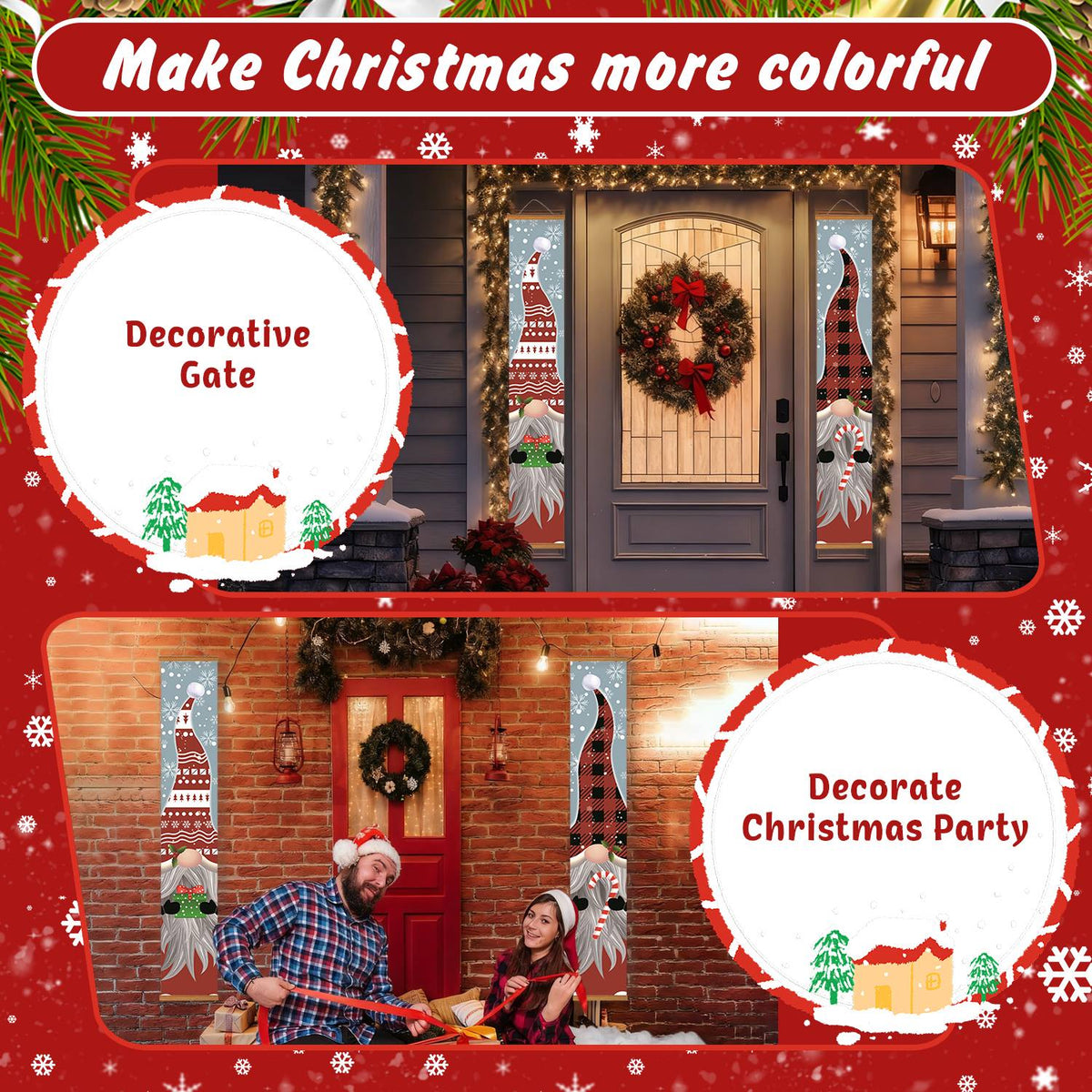 Plaid Christmas Gnomes (Paint by Numbers Door Banners)