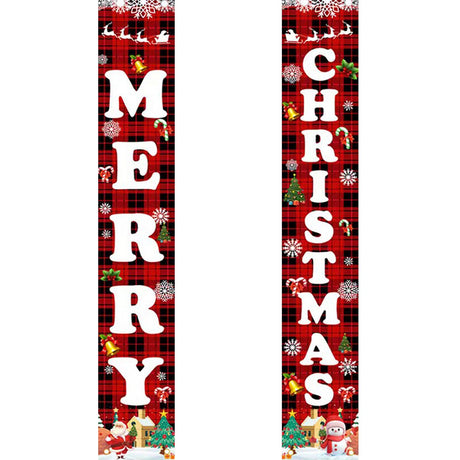 Red Plaid Merry Christmas (Paint by Numbers Door Banners)