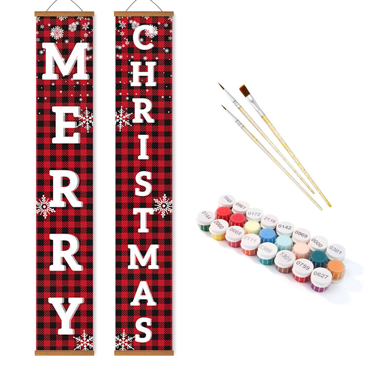Red and Black Christmas (Paint by Numbers Door Banners)