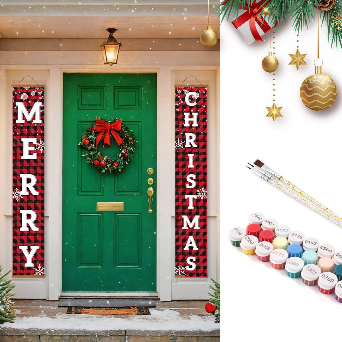 Red and Black Christmas (Paint by Numbers Door Banners)