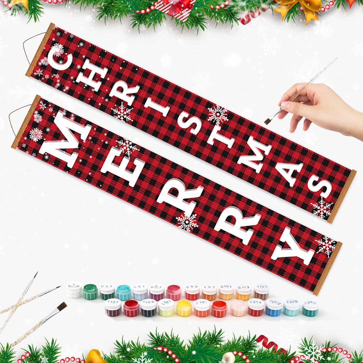 Red and Black Christmas (Paint by Numbers Door Banners)