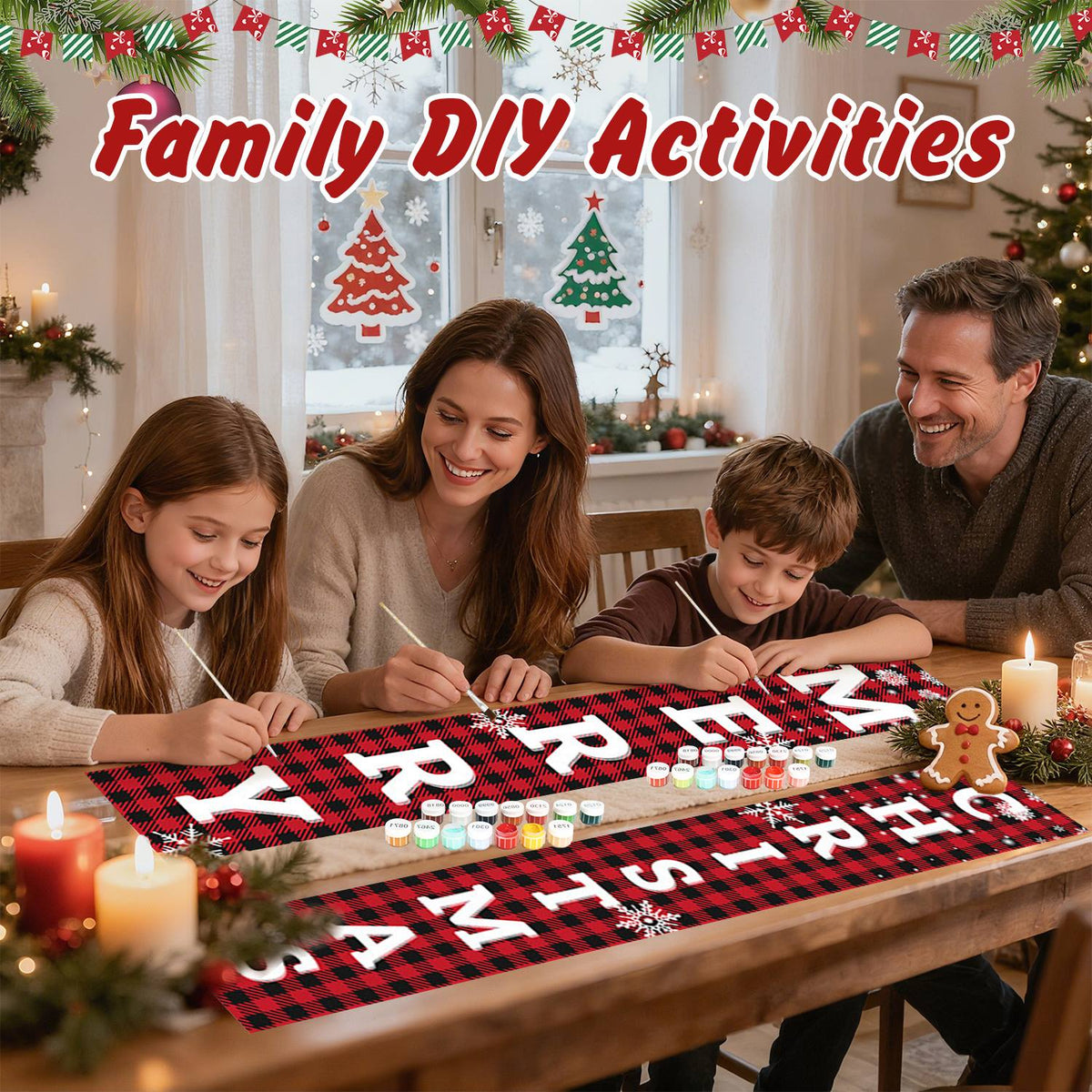 Red and Black Christmas (Paint by Numbers Door Banners)
