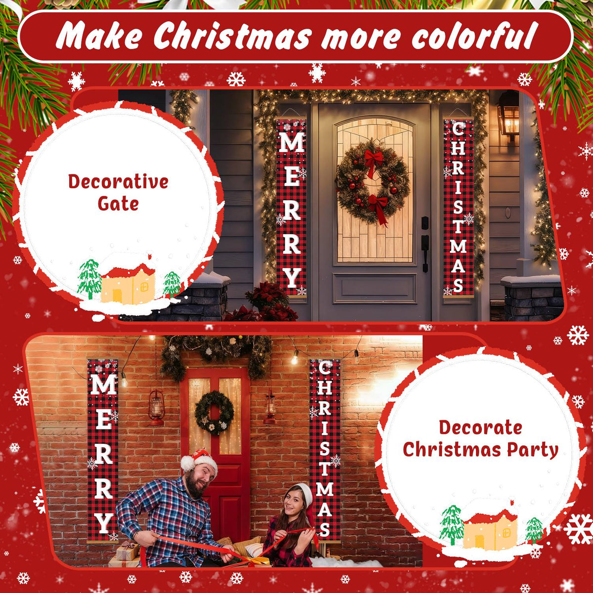 Red and Black Christmas (Paint by Numbers Door Banners)