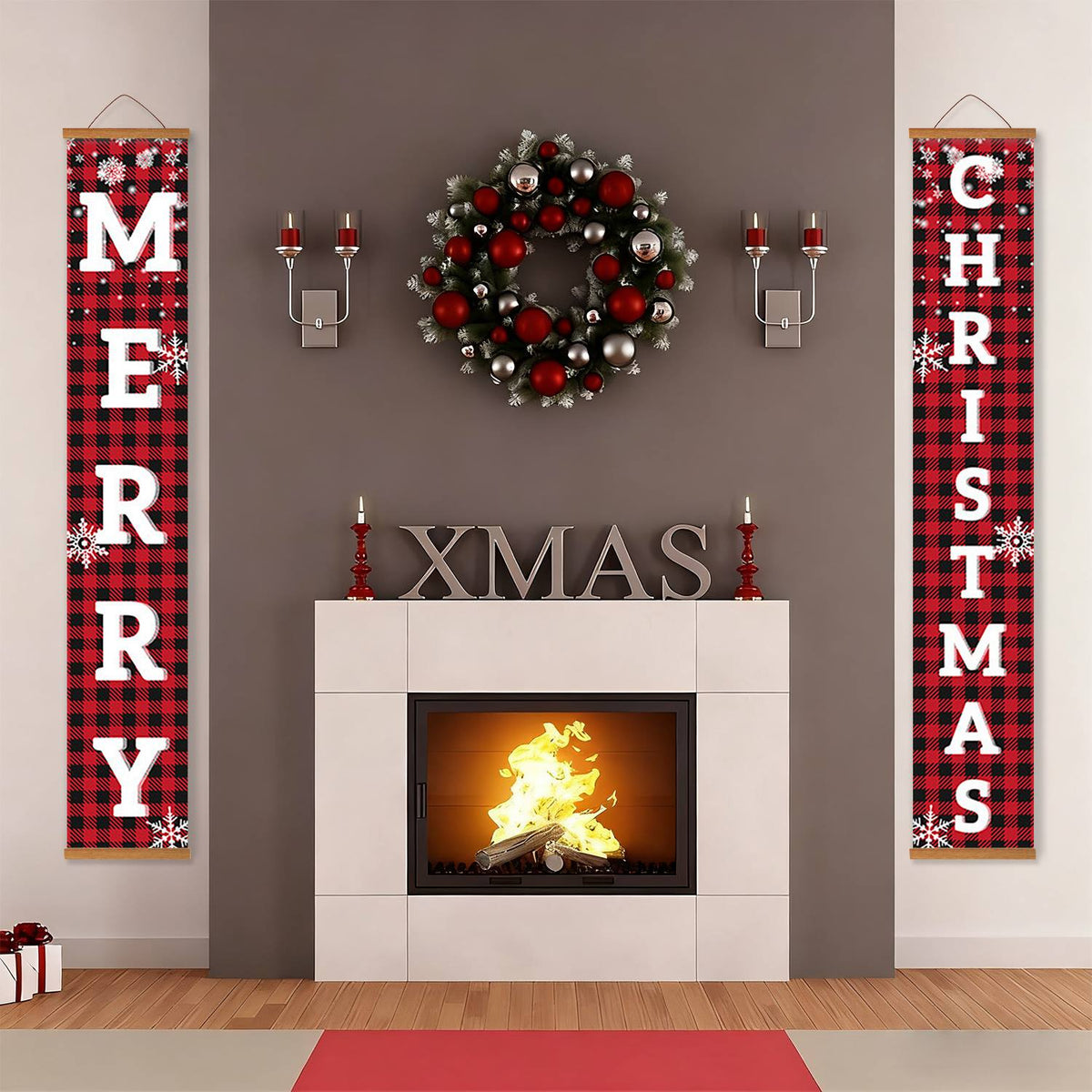 Red and Black Christmas (Paint by Numbers Door Banners)