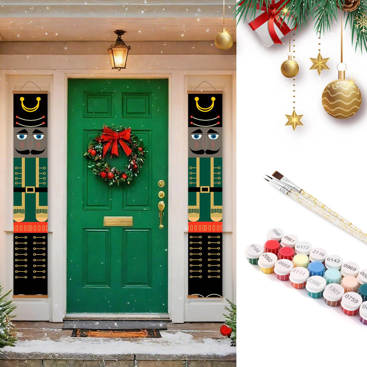 Green Jacket Nutcrackers (Paint by Numbers Door Banners)