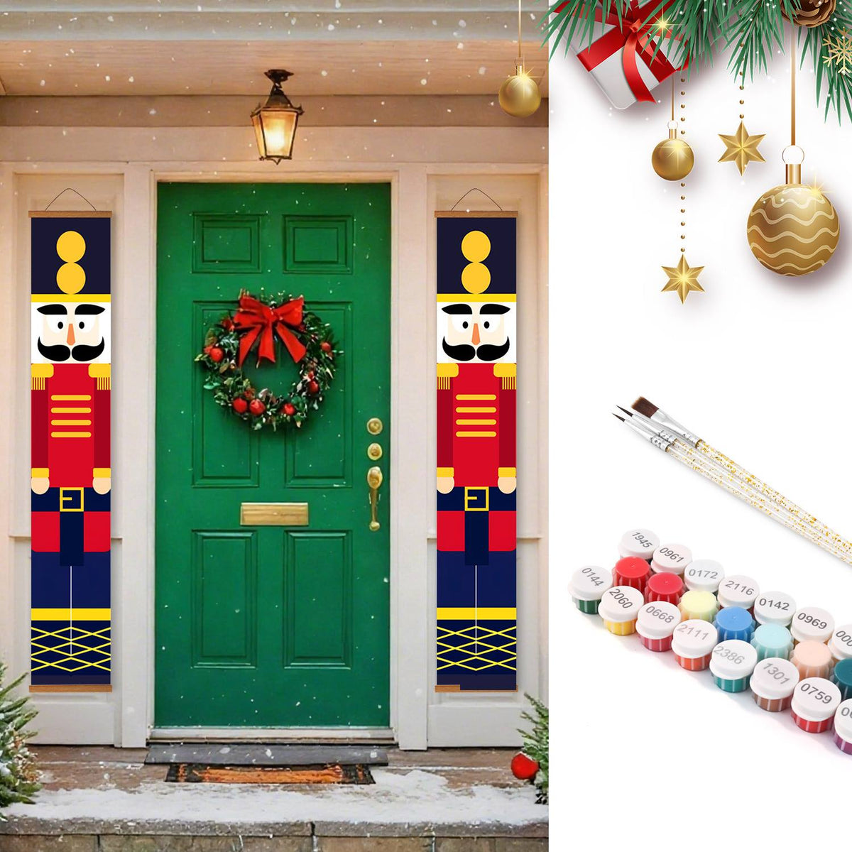 Red and Gold Nutcrackers (Paint by Numbers Door Banners)