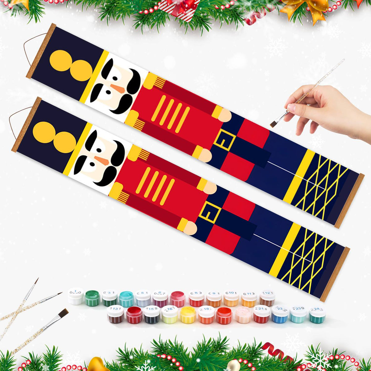 Red and Gold Nutcrackers (Paint by Numbers Door Banners)