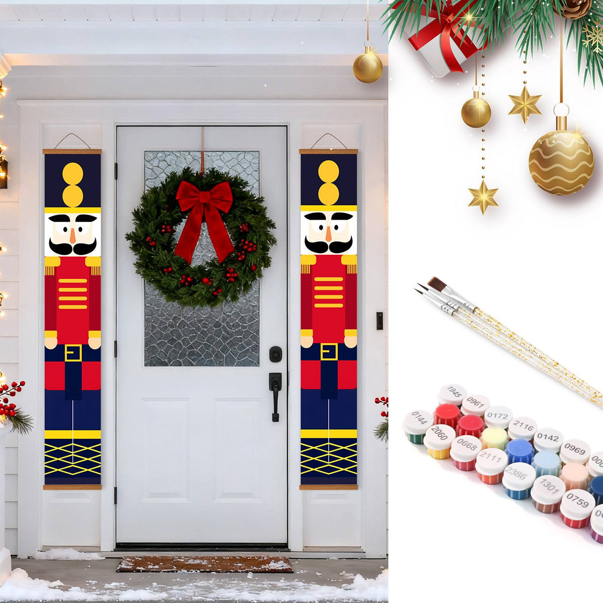 Red and Gold Nutcrackers (Paint by Numbers Door Banners)