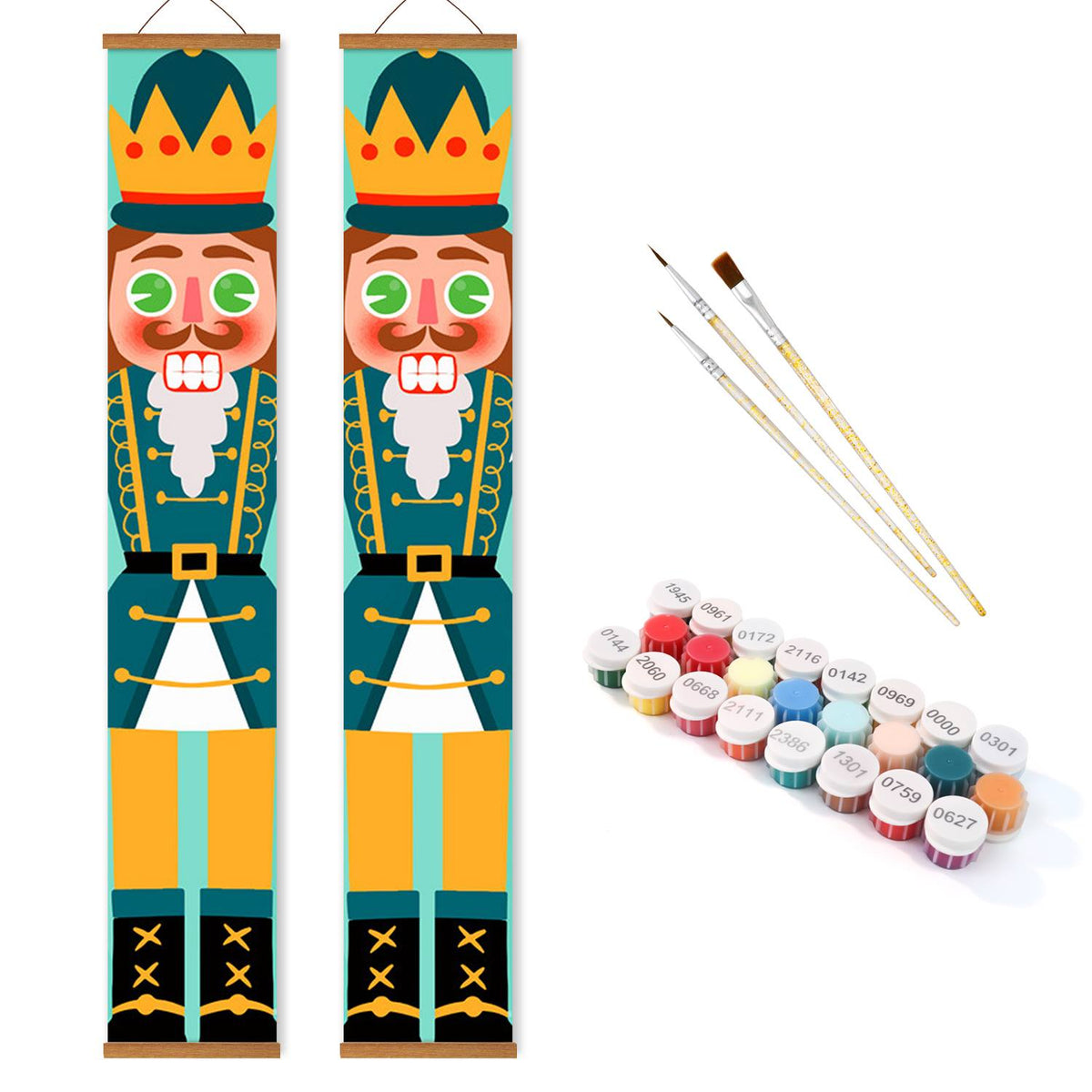 Green and Gold Nutcrackers (Paint by Numbers Door Banners)