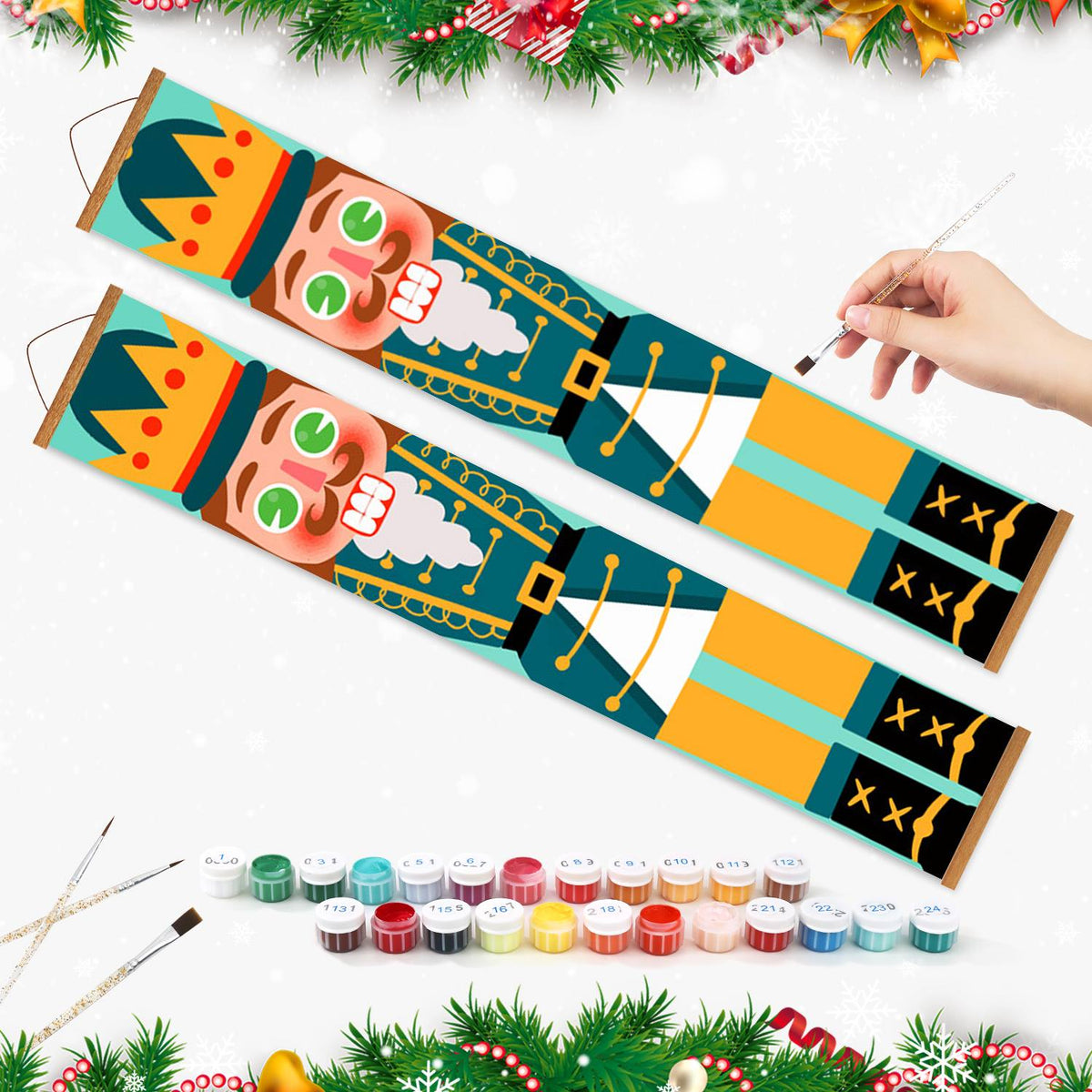 Green and Gold Nutcrackers (Paint by Numbers Door Banners)