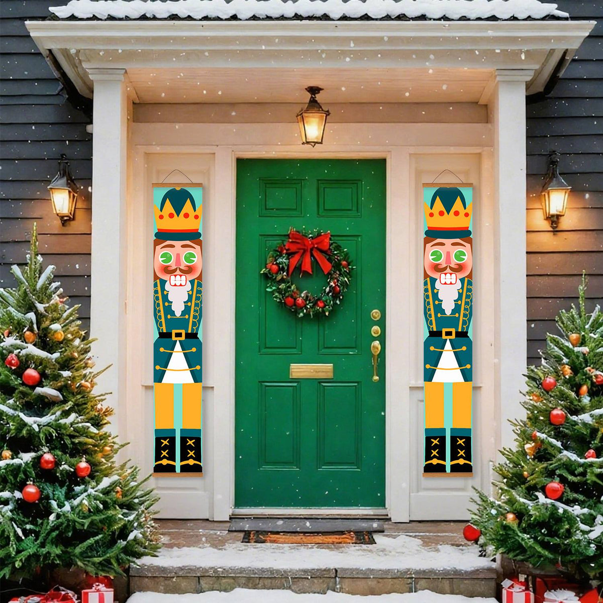 Green and Gold Nutcrackers (Paint by Numbers Door Banners)