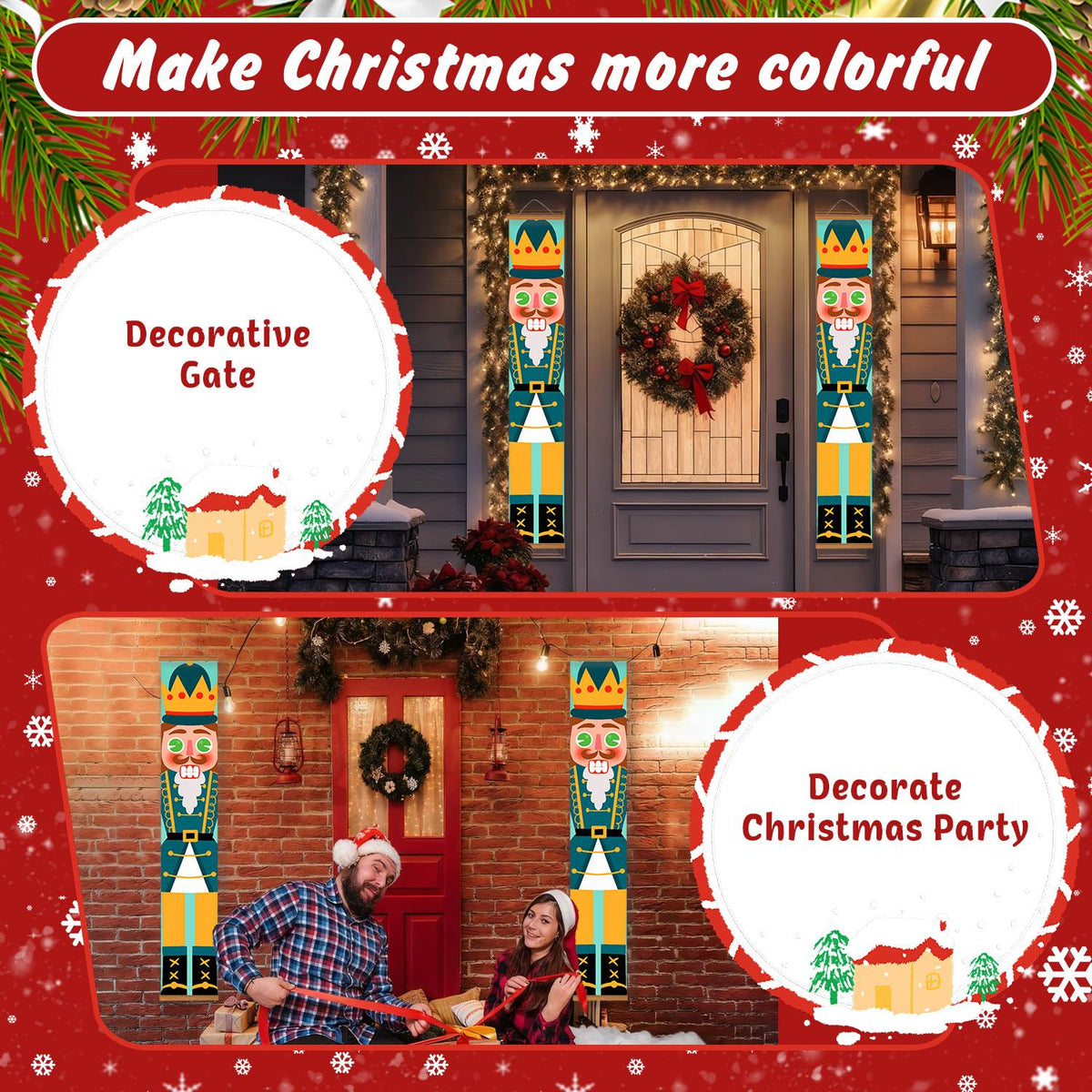 Green and Gold Nutcrackers (Paint by Numbers Door Banners)