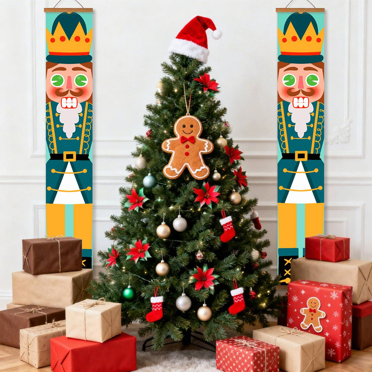 Green and Gold Nutcrackers (Paint by Numbers Door Banners)