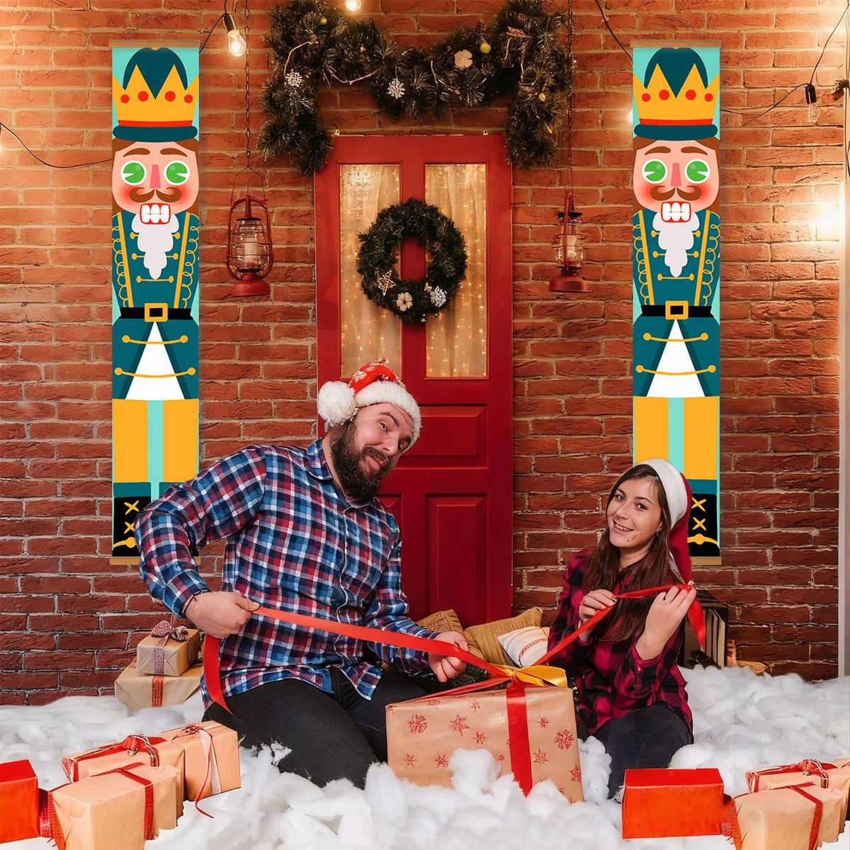 Green and Gold Nutcrackers (Paint by Numbers Door Banners)