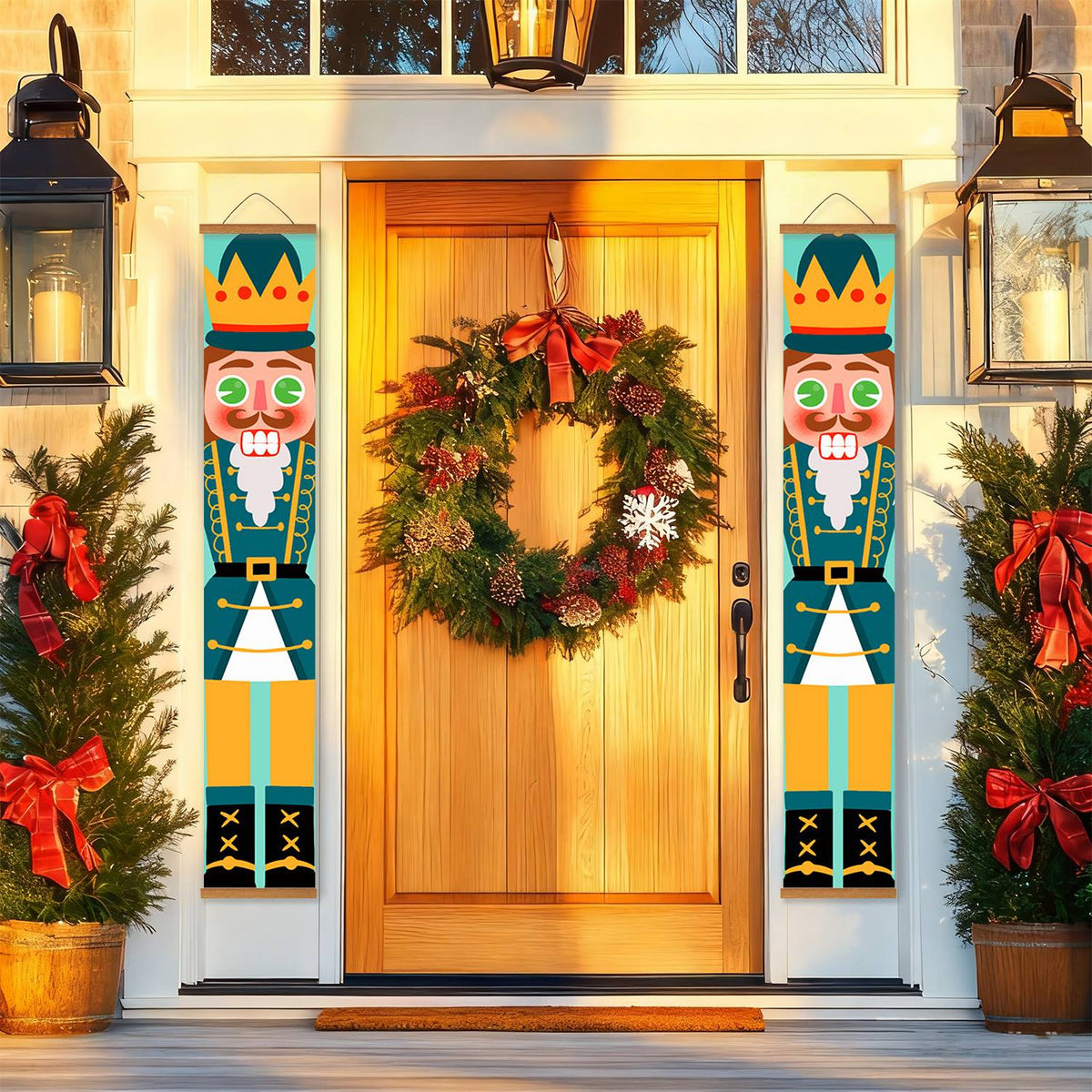 Green and Gold Nutcrackers (Paint by Numbers Door Banners)