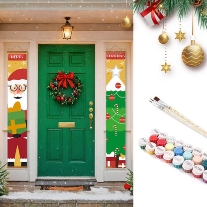 Santa Bearing Gifts (Paint by Numbers Door Banners)