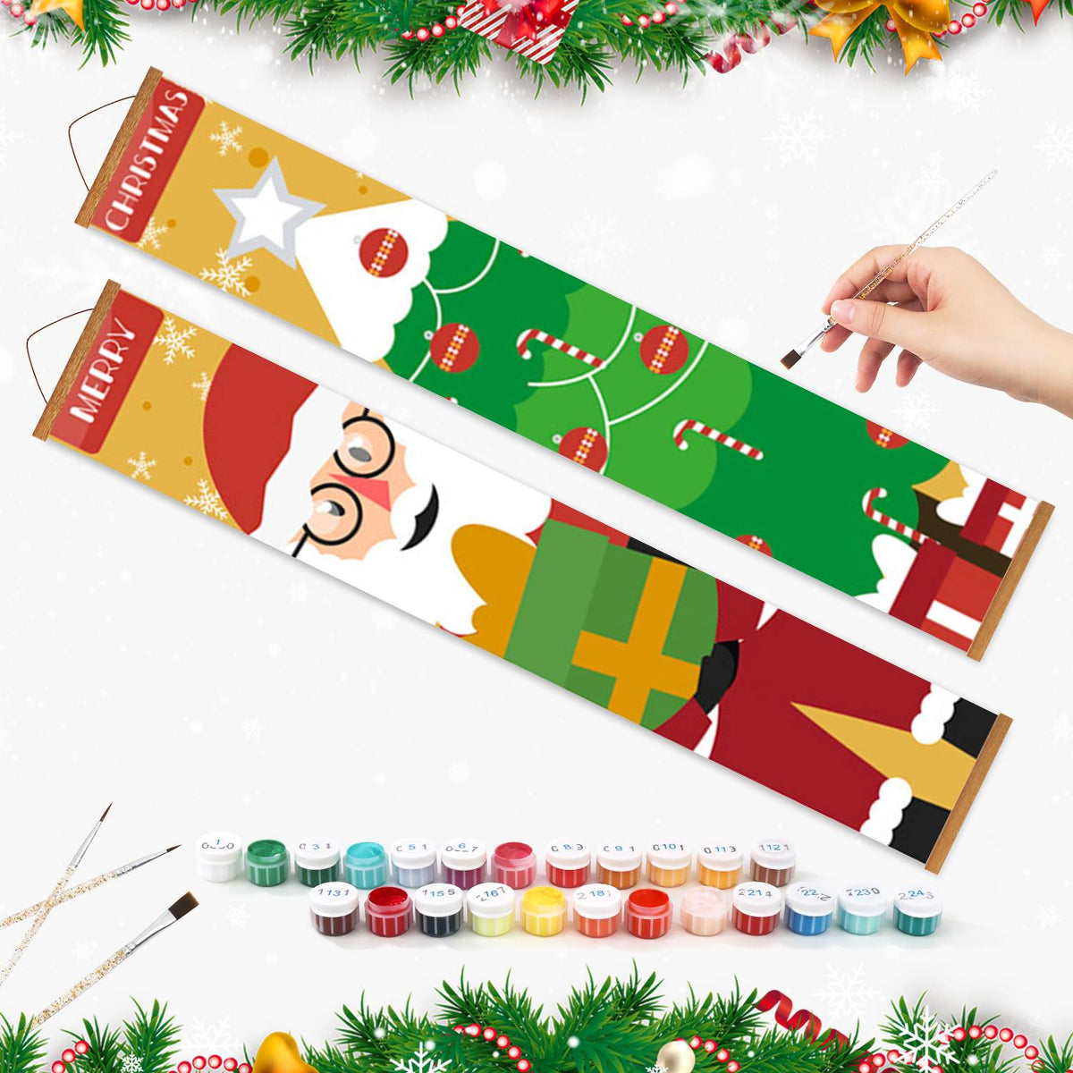 Santa Bearing Gifts (Paint by Numbers Door Banners)
