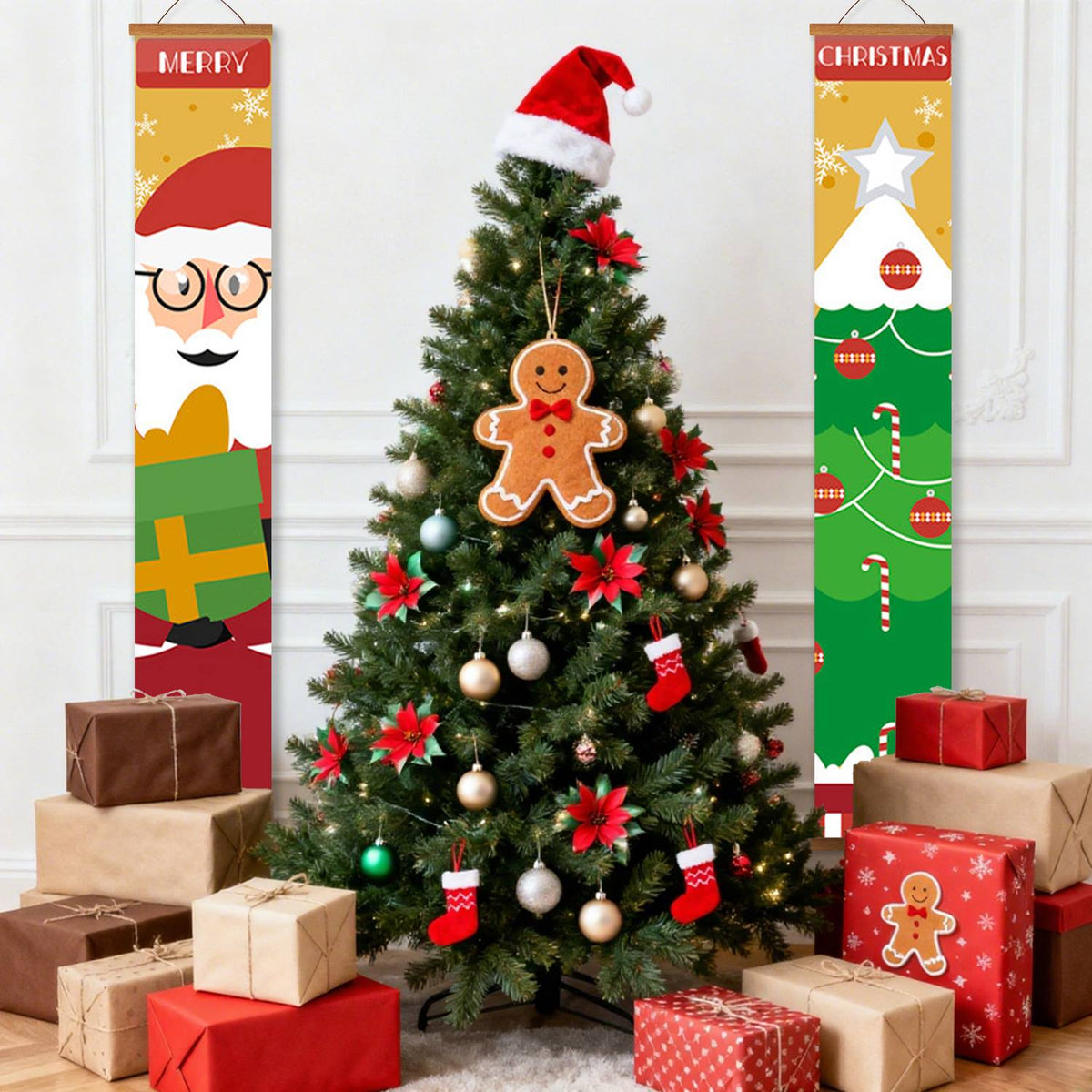 Santa Bearing Gifts (Paint by Numbers Door Banners)