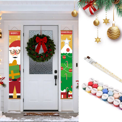 Santa Bearing Gifts (Paint by Numbers Door Banners)