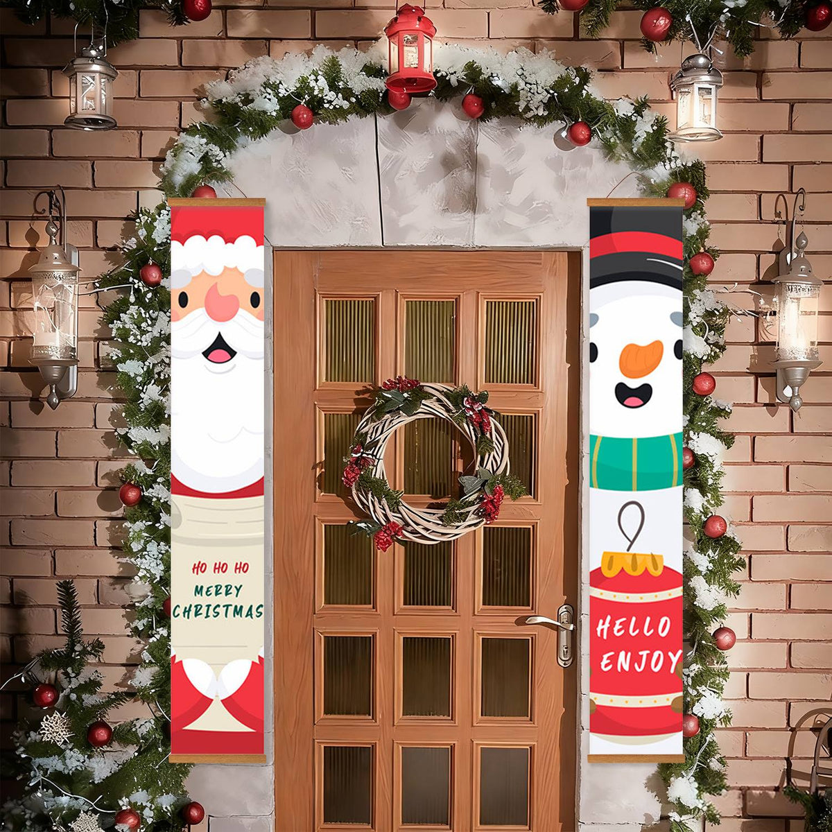 Santa and Snowman Greetings (Paint by Numbers Door Banners)