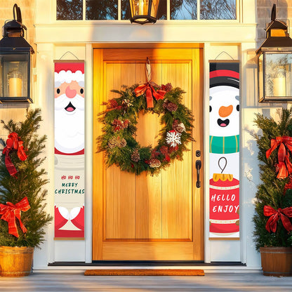 Santa and Snowman Greetings (Paint by Numbers Door Banners)
