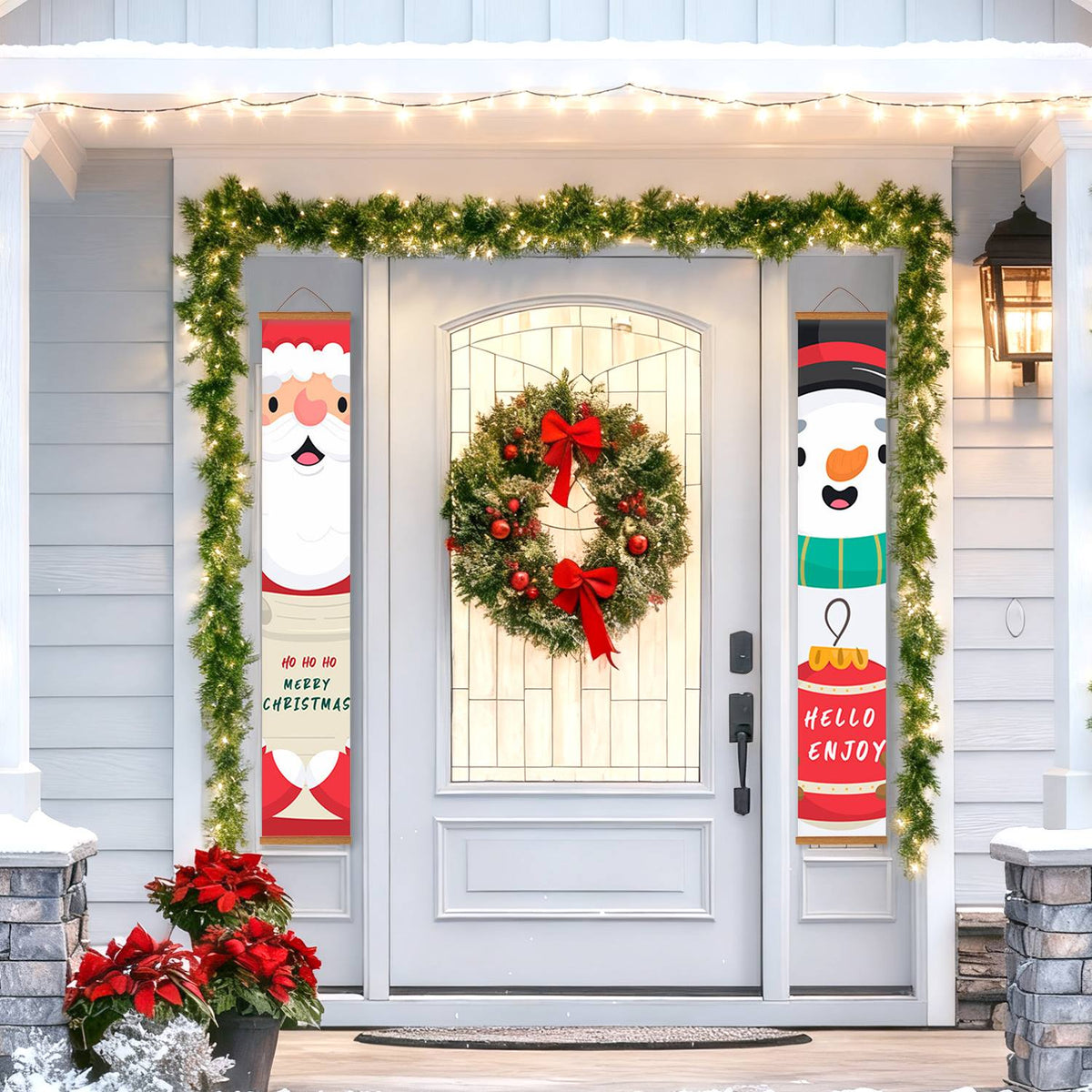 Santa and Snowman Greetings (Paint by Numbers Door Banners)