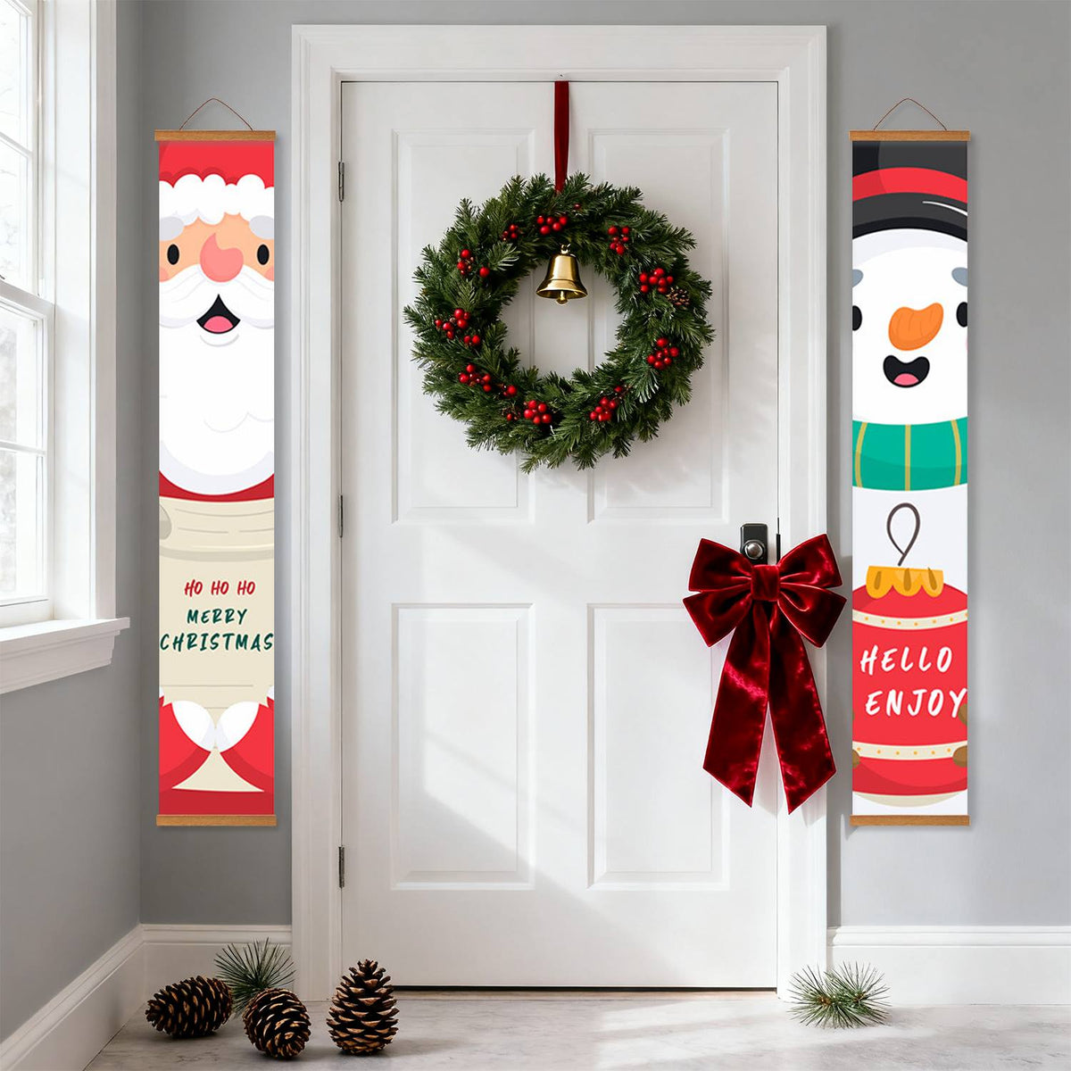 Santa and Snowman Greetings (Paint by Numbers Door Banners)