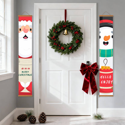 Santa and Snowman Greetings (Paint by Numbers Door Banners)