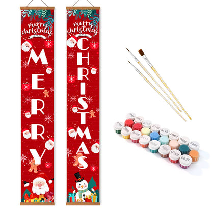 Red Christmas Lettering (Paint by Numbers Door Banners)