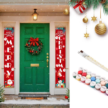 Red Christmas Lettering (Paint by Numbers Door Banners)