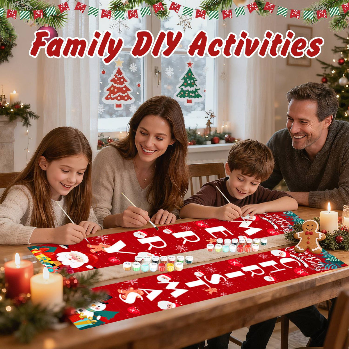 Red Christmas Lettering (Paint by Numbers Door Banners)